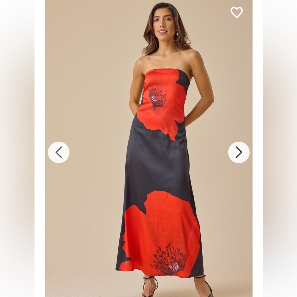 New with tags Altar’d State Alanna Floral Satin Maxi Dress - Picture 6 of 6